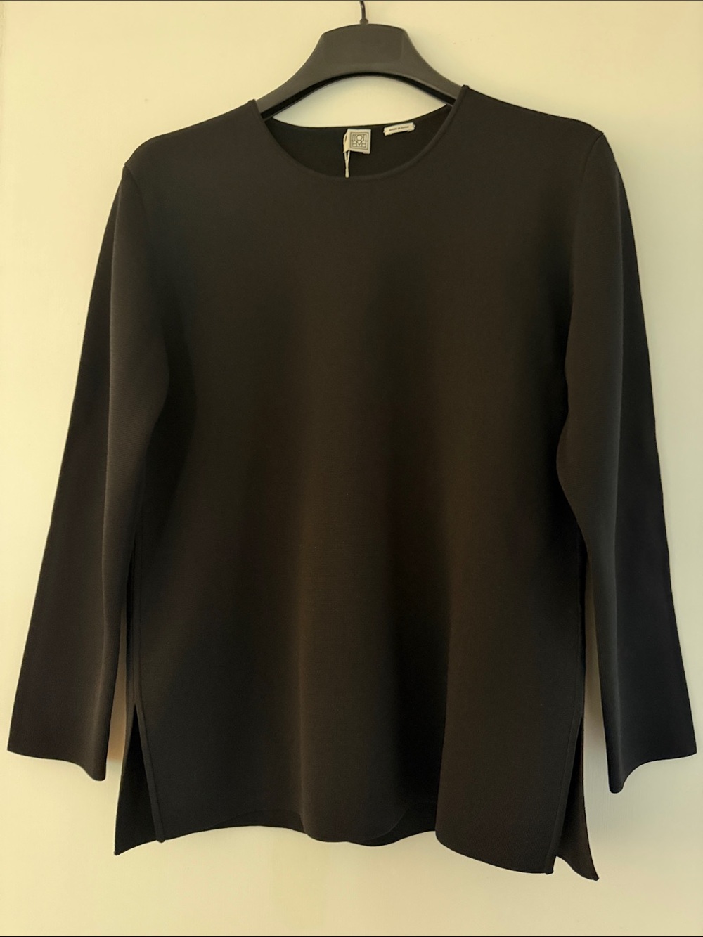 NWT TOTEME Compact Knit Black Long Sleeve Tunic Top - Med - originally $420